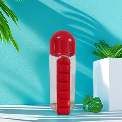 2-in-1 Sports Water Bottle with Built-In Pill Organizer – 600ml
