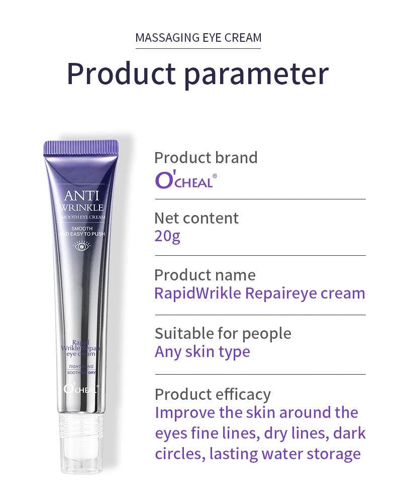 O'CHEAL Anti-Wrinkle & Dark Circle Eye Cream with Roller Massager