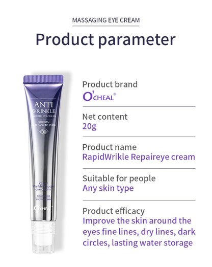 O'CHEAL Anti-Wrinkle & Dark Circle Eye Cream with Roller Massager