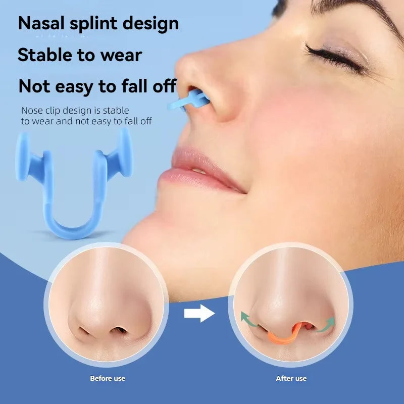 Silicone Anti-Snoring Nose Clips – Drug-Free Nasal Breathing Aid (2-Pack)