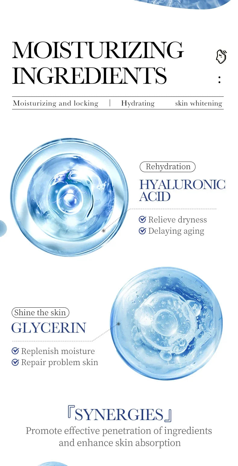 Hyaluronic Acid Facial Mask, Firming Hydrating Moisturizing Face Mask