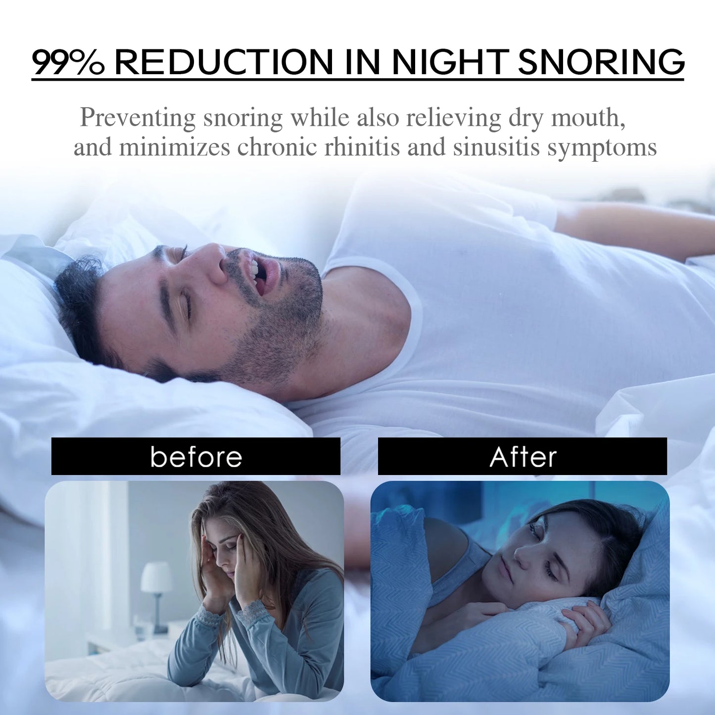 Anti-Snoring Mouth Tape Strips – Nasal Breathing Sleep Aid