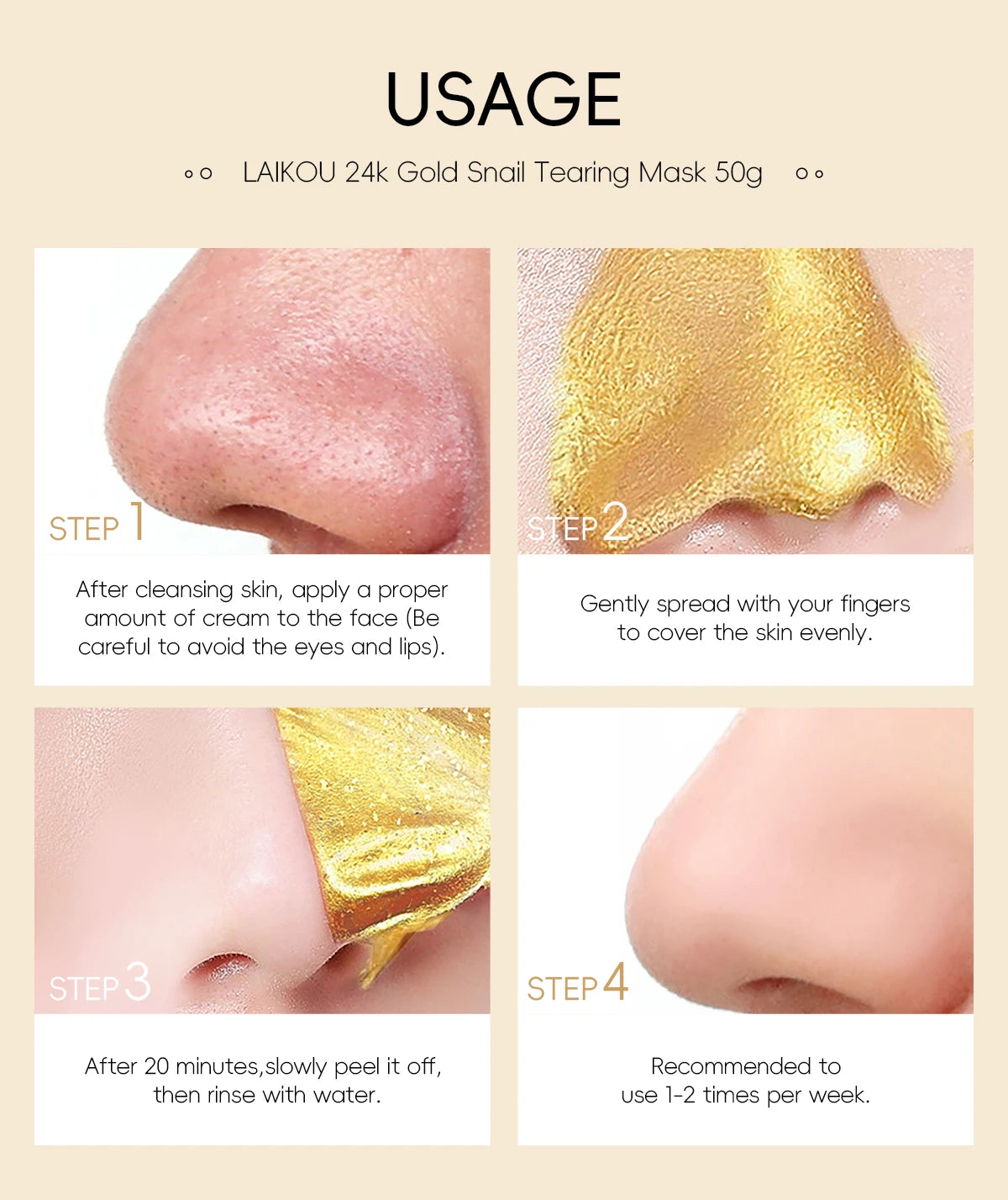 24K Gold Snail Deep Cleansing Peel-Off Mask