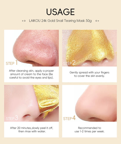 24K Gold Snail Deep Cleansing Peel-Off Mask