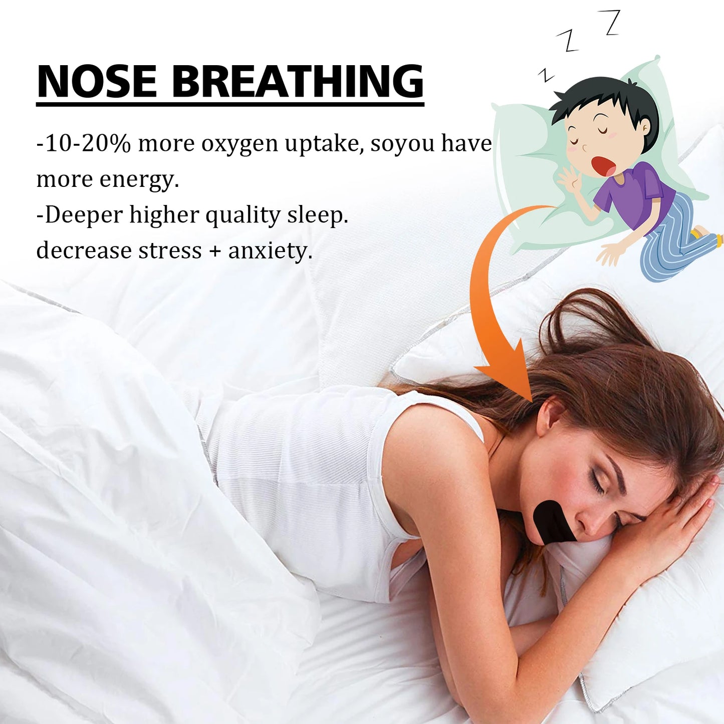 Anti-Snoring Mouth Tape Strips – Nasal Breathing Sleep Aid