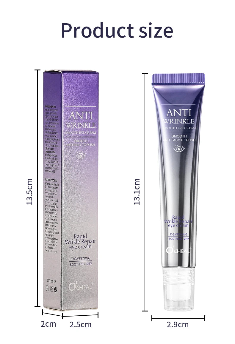 O'CHEAL Anti-Wrinkle & Dark Circle Eye Cream with Roller Massager