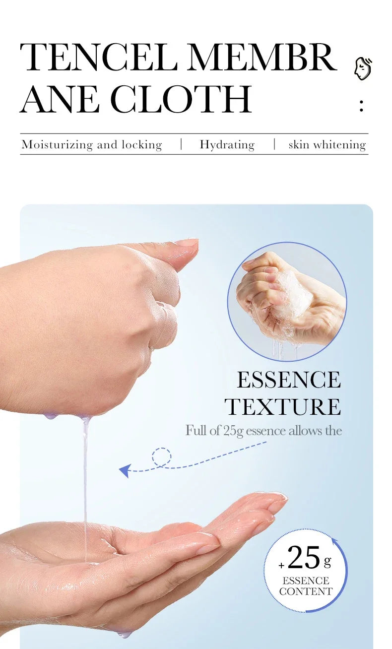 Hyaluronic Acid Facial Mask, Firming Hydrating Moisturizing Face Mask
