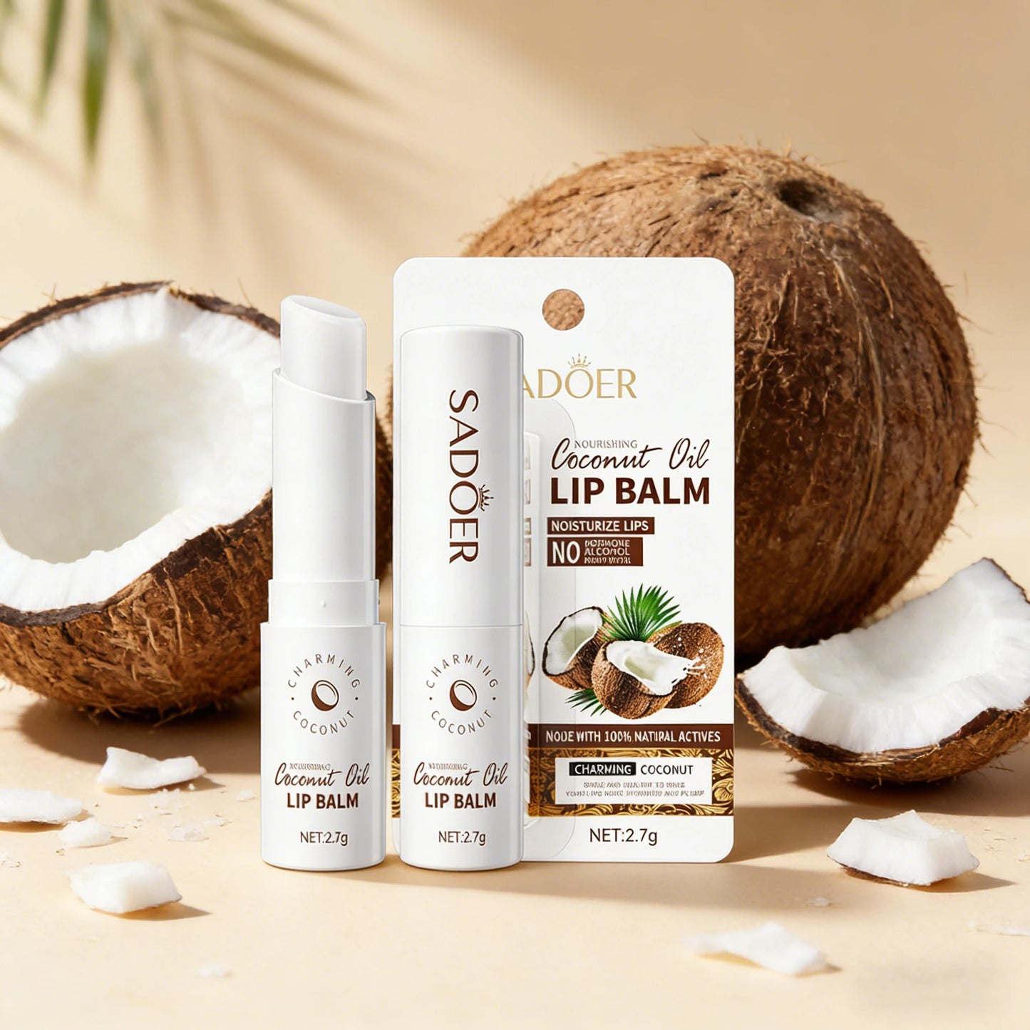 SADOER Coconut Lip Balm – Lasting Moisture & Nourishment