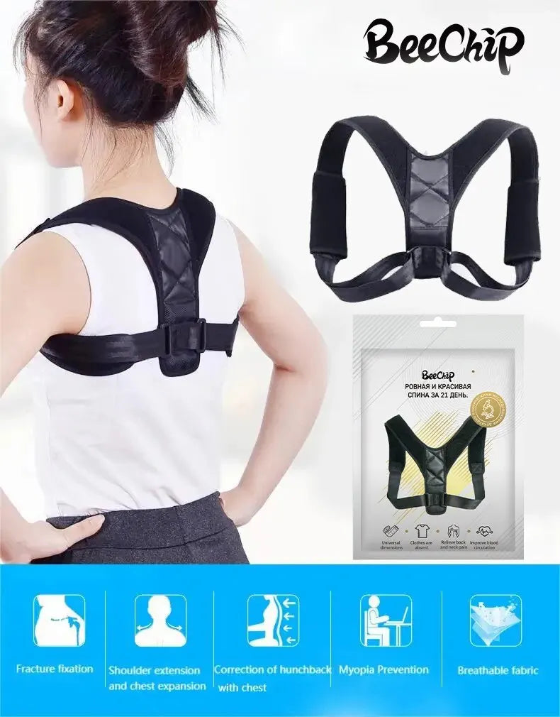 BeeChip Back Posture Corrector Belt – Hunchback Prevention & Support