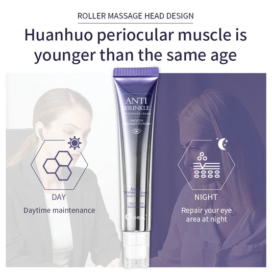 O'CHEAL Anti-Wrinkle & Dark Circle Eye Cream with Roller Massager