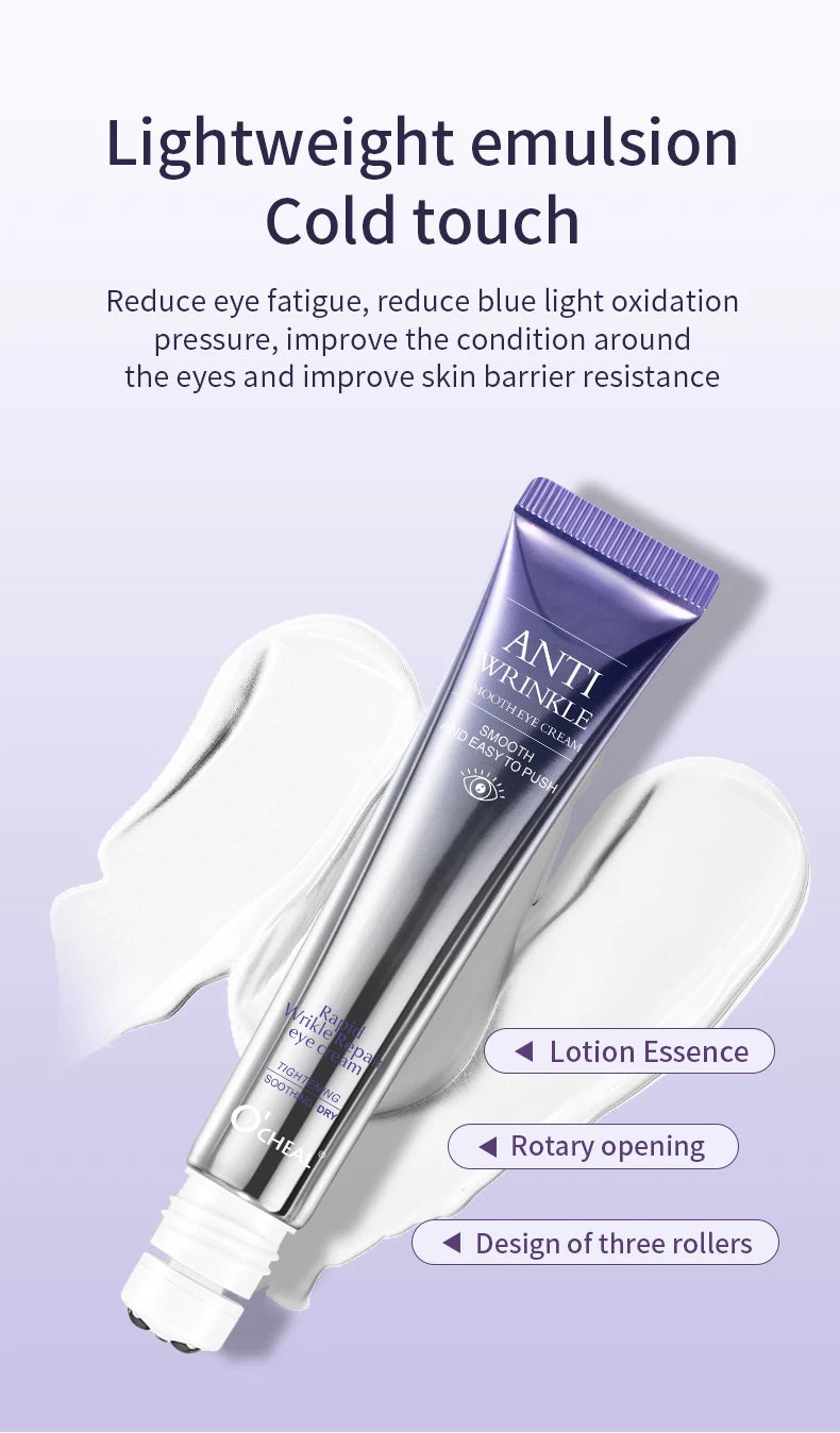 O'CHEAL Anti-Wrinkle & Dark Circle Eye Cream with Roller Massager