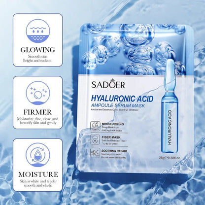 Hyaluronic Acid Facial Mask, Firming Hydrating Moisturizing Face Mask