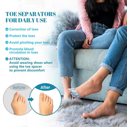Silicone Toe Separators for Bunion Correction & Foot Alignment