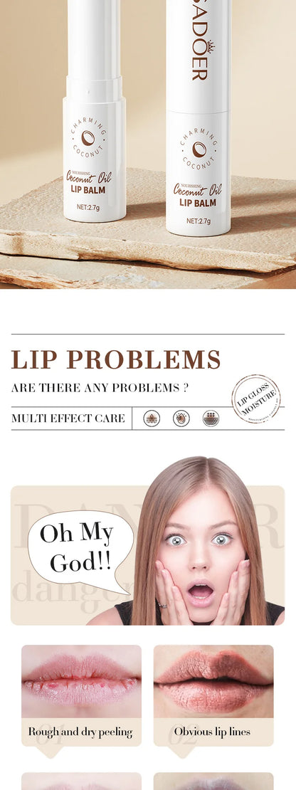 SADOER Coconut Lip Balm – Lasting Moisture & Nourishment