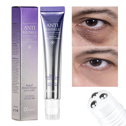 O'CHEAL Anti-Wrinkle & Dark Circle Eye Cream with Roller Massager