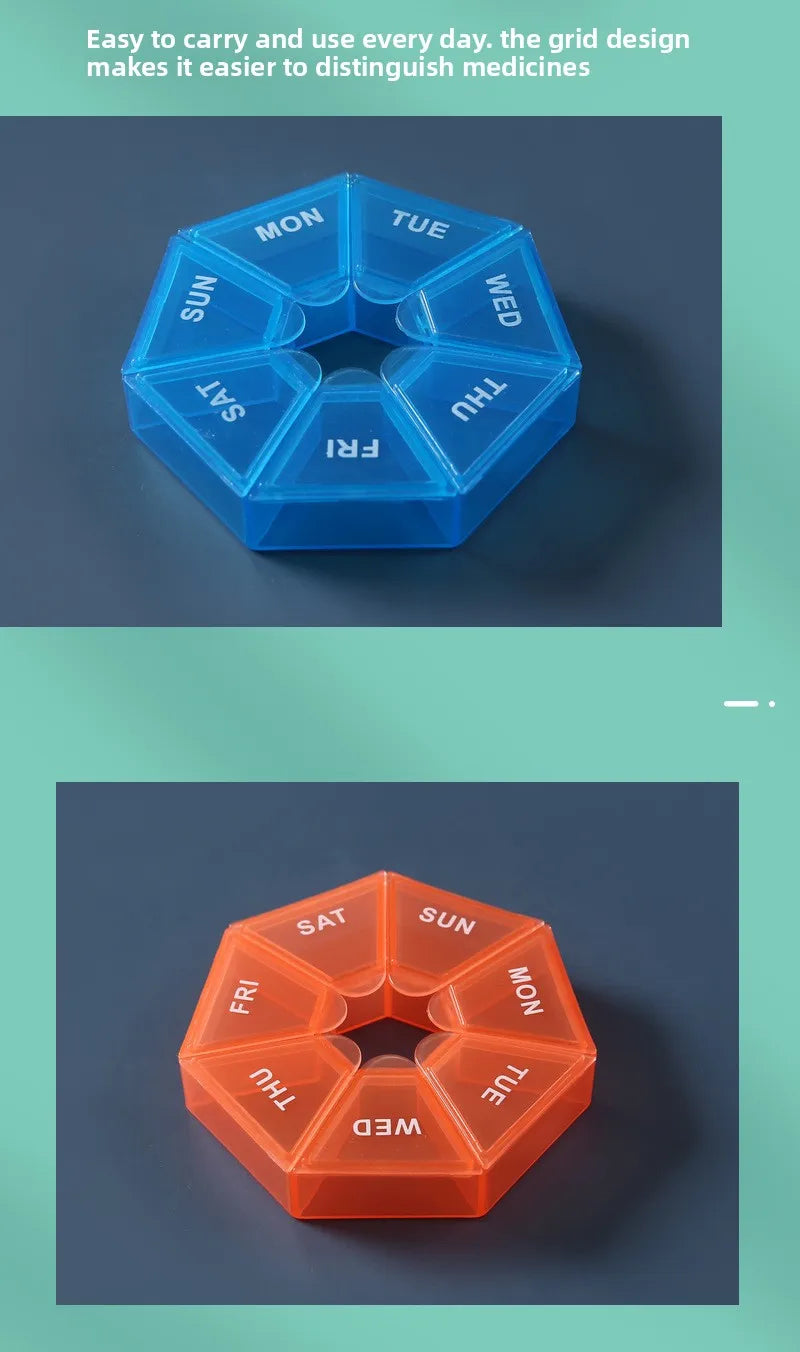 7-Day Portable Pill Organizer – 7 Compartments