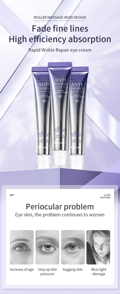 O'CHEAL Anti-Wrinkle & Dark Circle Eye Cream with Roller Massager