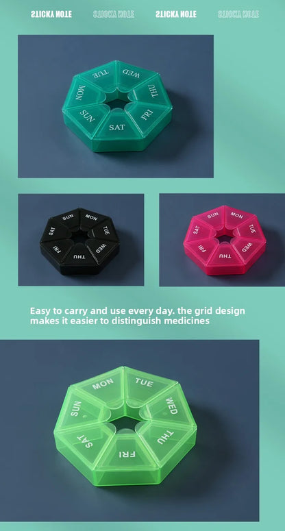 7-Day Portable Pill Organizer – 7 Compartments
