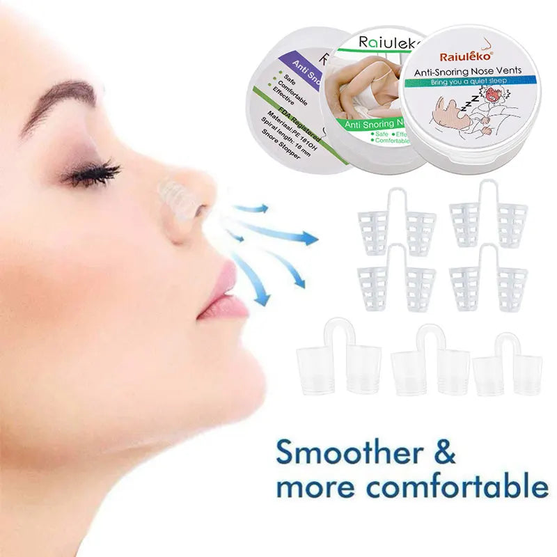 Silicone Anti-Snoring Nasal Dilator Nose Clip – Drug-Free Sleep Aid